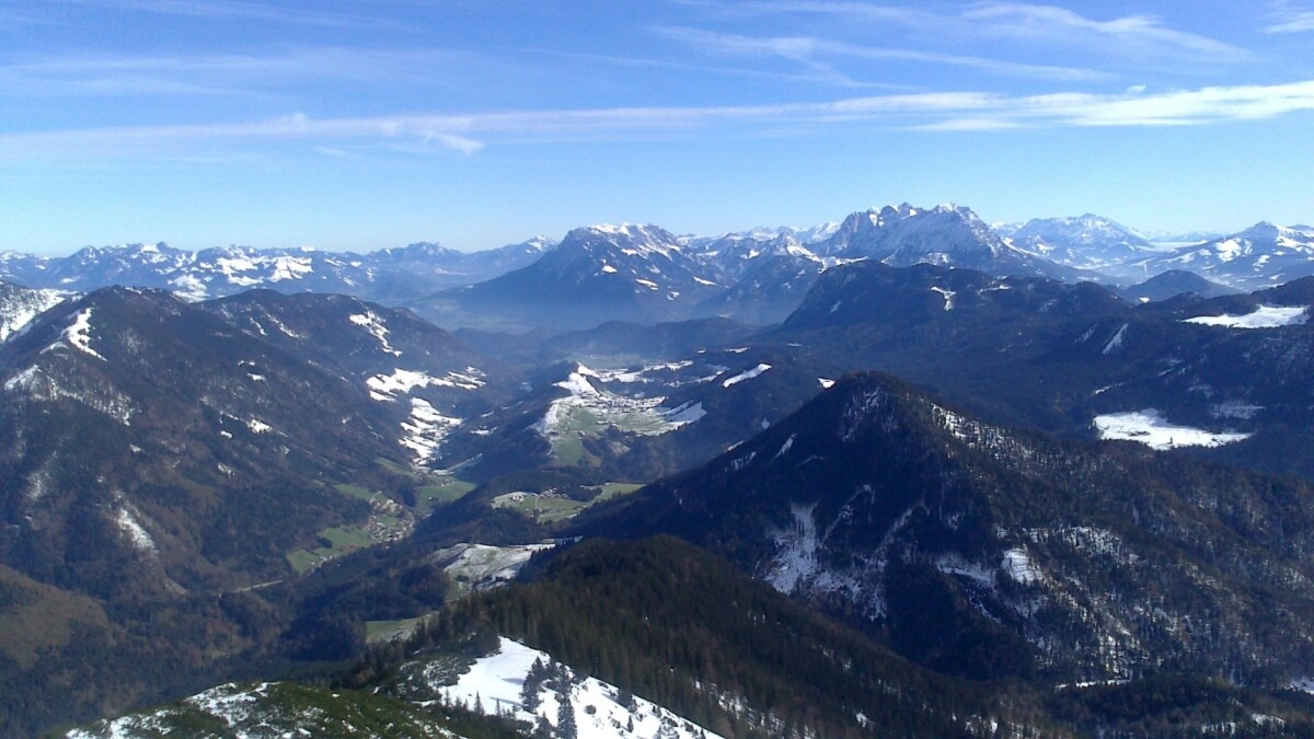 Ausblick vom Veitsberg über das Thierseetal und das Kaisergebirge