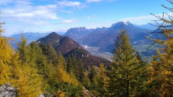 Blick vom Köglhörndl in Thiersee auf das Inntal und Kaisergebirge