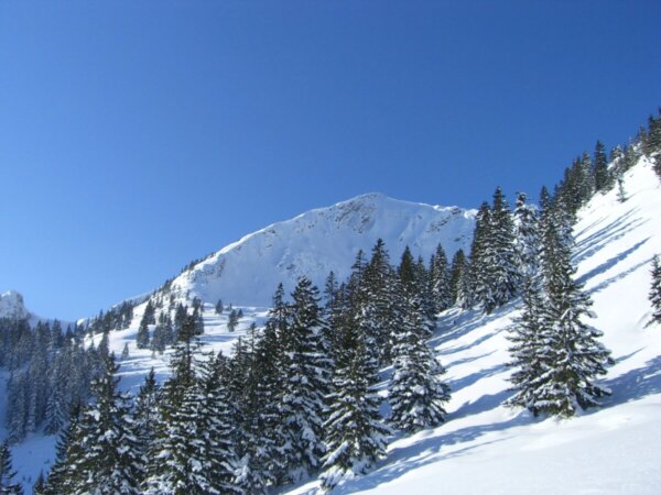 Blick zum Sonnwendjoch in Thiersee im Winter