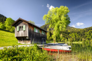 Der Wunderbare Thiersee - das Strandbad Ost mit Fischerbooten